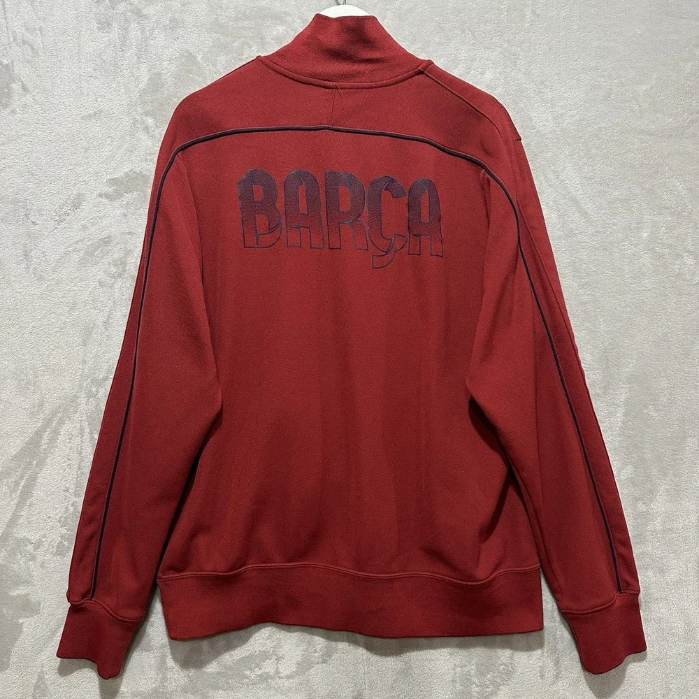 Nike‎ FC Barcelona N98 Authentic Track Jacket Men's XL Red Full Zip High Collar
